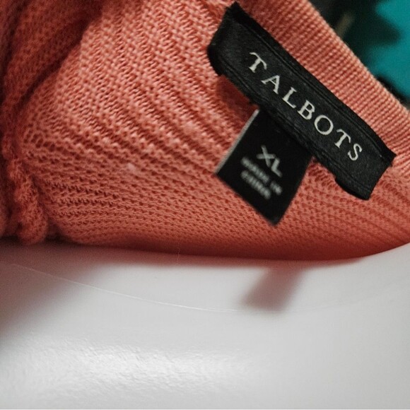 Talbots Peach Long Cardigan Ribbed - Picture 4 of 6